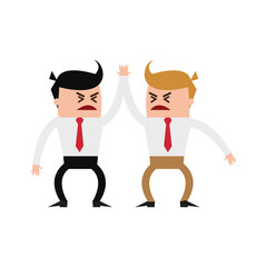 angry businessmen fighting cute cartoon icon image vector illustration design