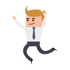 happy businessman cute cartoon icon image vector illustration design