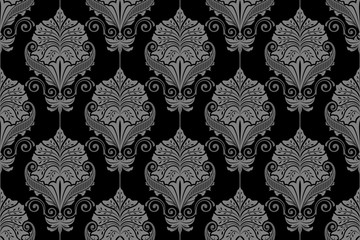 Seamless floral background - Wallpaper in the style of Baroque vector_01