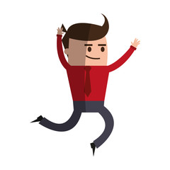 happy businessman cute cartoon icon image vector illustration design
