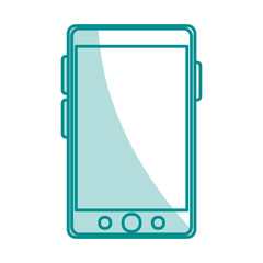 blue silhouette shading of smartphone device icon vector illustration