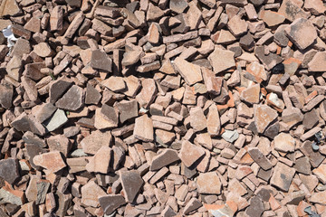Assorted broken tiles.