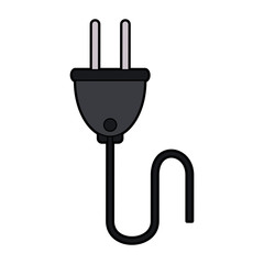 colorful silhouette electric plug socket icon vector illustration