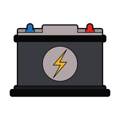 colorful silhouette car battery icon vector illustration