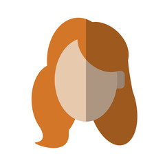 faceless woman with long brown hair icon image vector illustration design 