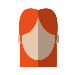 faceless woman with long red hair icon image vector illustration design 