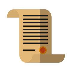 scroll document with stamp icon image vector illustration design 