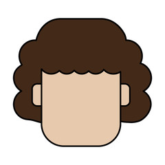colorful silhouette faceless front view man with curly hair vector illustration