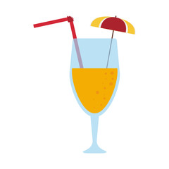 tropical cocktail with umbrella icon image vector illustration design
