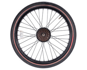 Fototapeta premium bicycle wheel set isolated on white background