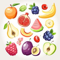 fresh fruits berries collection