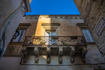 Malerische Balkone Lecce, in Apulien, Italien