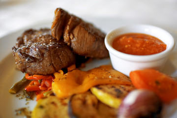 Fresh steak on the table