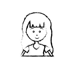 happy woman cartoon icon over white background. vector illustration