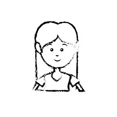 happy woman cartoon icon over white background. vector illustration