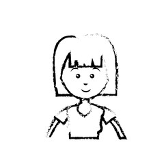 happy woman cartoon icon over white background. vector illustration