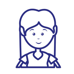 Obraz premium happy woman cartoon icon over white background. vector illustration