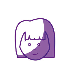 happy woman face cartoon icon over white background. vector illustration