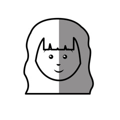 happy woman face cartoon icon over white background. vector illustration