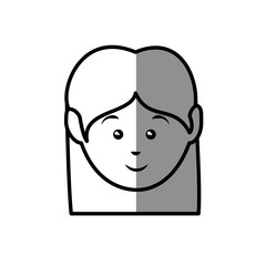 Obraz na płótnie Canvas happy woman face cartoon icon over white background. vector illustration