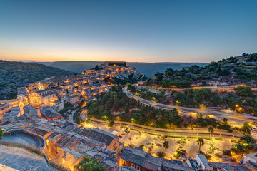 Dawn at the old baroque town of Ragusa Ibla in Sicily, Italy