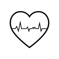 cardio heart icon over white background. vector illustration