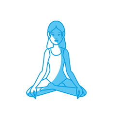 Obraz na płótnie Canvas woman doing yoga icon over white background. vector illustration