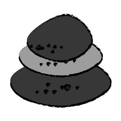 volcanic stones icon over white background. spa center concept. vector illustration