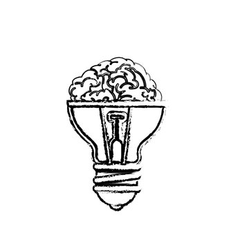 brain bulb light icon over white background. vector illustration