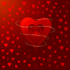 Nice, romantic, love heart background.