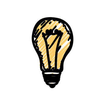 yellow bulb light icon over white background. vector illustration