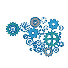 gear wheels icon over white background. colorful design. vector illustration