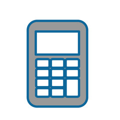 calculator device icon over white background. vector illustration