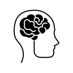 head with Human brain icon over white background. vector illustration