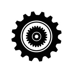 gear wheel icon over white background. vector illustration