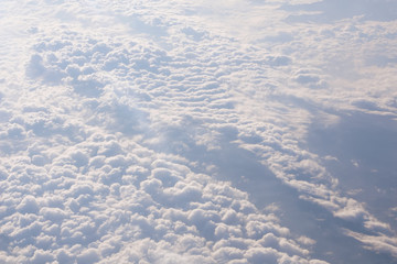 Cloudscape view. Blue sky. Tinted color photo.