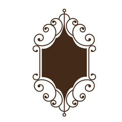 decorative vintage frame icon over white background. vector illustration