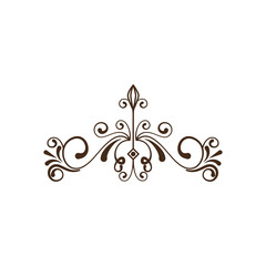 decorative vintage ornament icon over white background. vector illustration