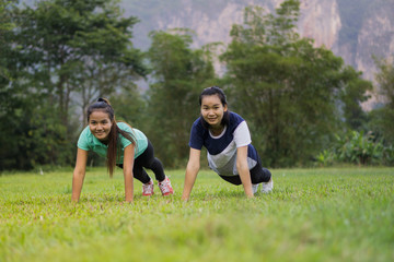 Obraz premium Asian teen fitness