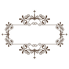 decorative vintage frame icon over white background. vector illustration