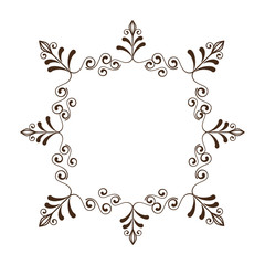decorative vintage frame icon over white background. vector illustration