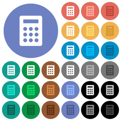 Calculator round flat multi colored icons