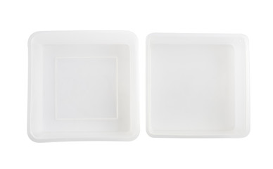 Plastic food container / Plastic container on white background.