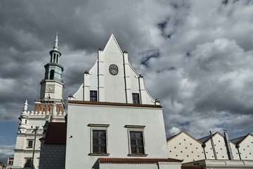 Fototapeta na wymiar Old market with Renaissance town hall tower in Poznan.