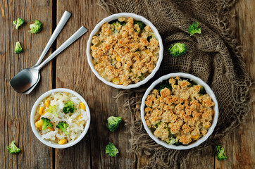 Rice broccoli corn casserole