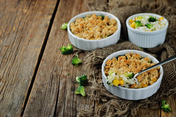 Rice broccoli corn casserole