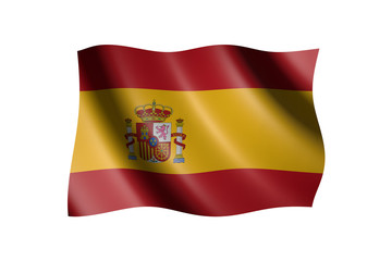 Flag of Spain isolated on white, 3d illustration