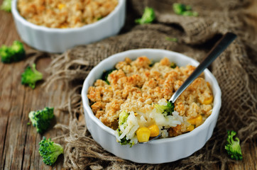 Rice broccoli corn casserole