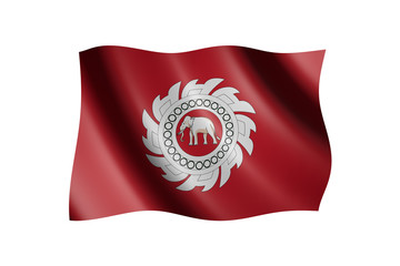 Flag of Thailand isolated on white, 3d illustration