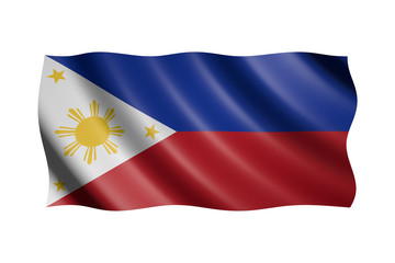 Flag of the Philippines isolated on white, 3d illustration